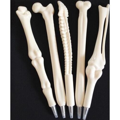 Creative Bone Shape Ballpoint Pens Finger Pen Nurse Doctor Artist Pen Stationery Gift Crazy Student Prizes Party Favor 100pcs