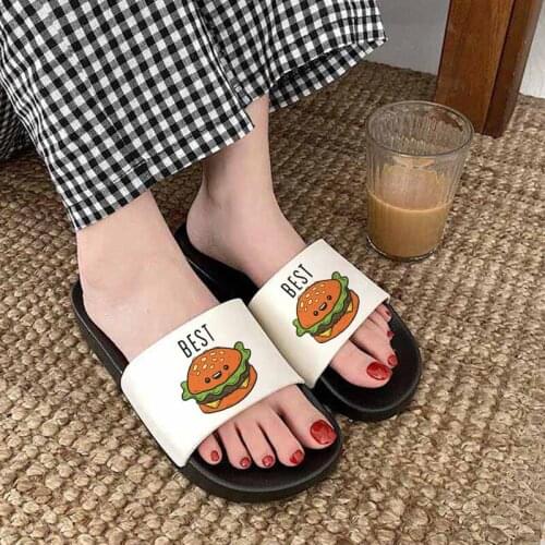 Ladies Slides Sandals 2021 Summer Comfort female shoes Best friends Printed Slippers Fashion Harajuku slippers for women