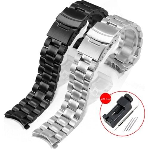 CICIDD Stainless Steel Strap Replace Metal Belt For Tissot Citizen Arc Interface Watchband 18 20 22 24mm Black Silver