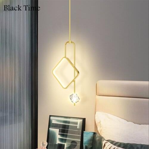 Gold Modern LED Pendant Lights for Dining Room Kitchen Living Room Bedroom Bedside Light Pendant Lamp Home Indoor Decor Fixtures