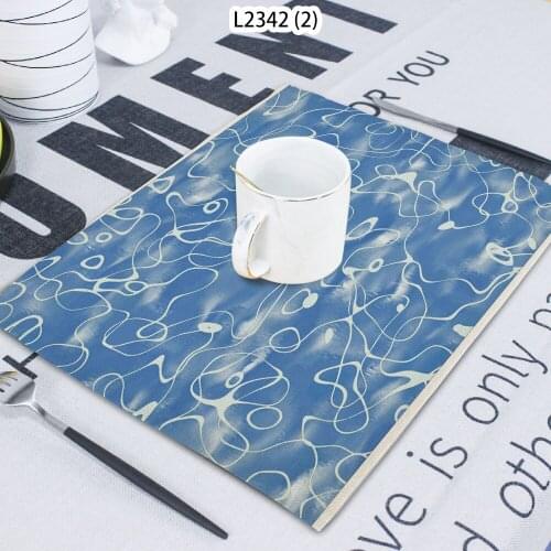 Line Printing Napkin Cloth Household Table Decoration Table Mat Untersetzer Table Towel Tea Towel Coaster 42*32 Servilletas Tela