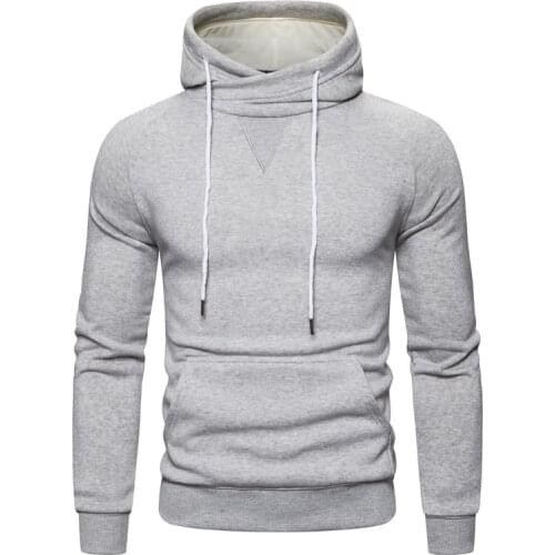 AIOPESON New Spring Autumn Hoodies Men Solid Slim Fit Turtleneck Hoody Mens Sweatshirts Fashion Sports Mens Hoodie Streetwear