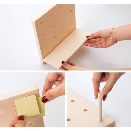 Room supplies simple style multifunctional assembly nonnail drilling bearing 3kg multi-color selection hole board wall shelf J06