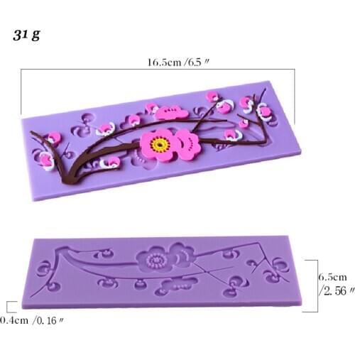 Plum Flower Cake Silicone Lace Mould Sugar Craft Fondant Cake Embossed Mold Cake Decoration Tools Gift