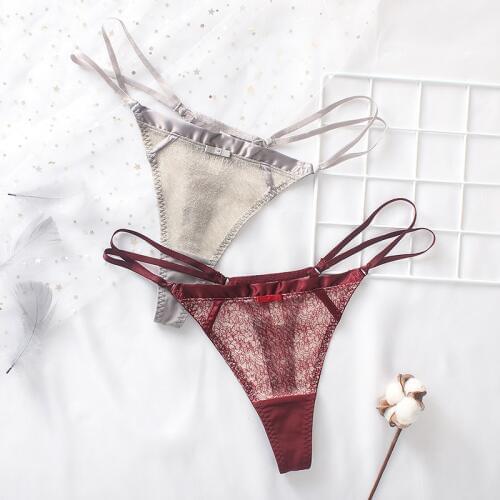 SP&CITY Fashion Sexy Hollow Out G-string Women Transparent Underwear Lace Luxury Sex Panties Thong Crotch Cotton Briefs Lingerie