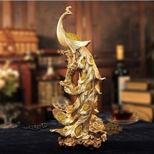 European Phoenix crafts decoration wine cabinet TV cabinet Peacock Dance womens accessories decoration wedding gifts