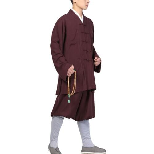 Unisex 7color high quality ice silk Sangha meditation uniforms zen lay clothing buddha shaolin monk kung fu suits