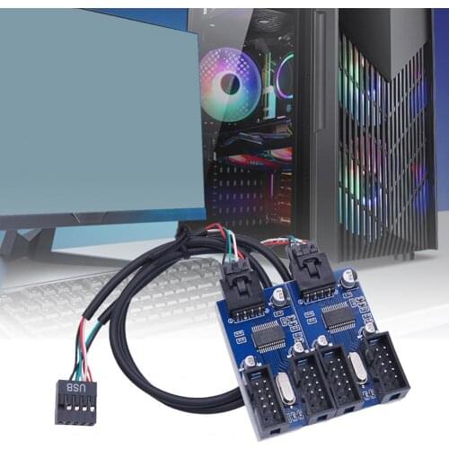 Universal Multifunction Convenient Expansion Cable Practical Plug Play 4 in 1 USB2.0 9-pin Expansion Card for Computer