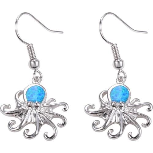 UFOORO earrings Marine jellyfish Blue Fire Opal Earrings for Women Jewelry Cute Earrings Gift girlfriend2019