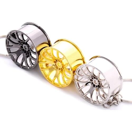 1pc Auto Part Car Wheel Rim Keychain Creative Accessories Auto Part Model Car Keyring Turbo Keychains