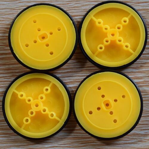 10/100pcs 39MM 2mm 3mm hole yellow rubber wheel/yuanmbm/Technology model parts/diy toy accessories/baby toys for children