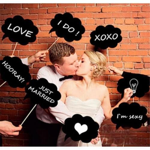 Photo Booth Prop DIY Bubble Speech Chalk Board Wedding Party Photo booth New Arrive 10Pcs