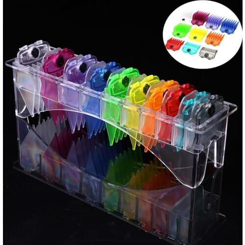 10pcs Clear Hair Clipper Limit Comb with Magnetic Trimmer Guide Hair Clipper Limit Comb Guide Attachment Size Barber Replacement