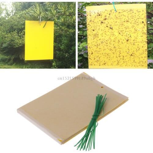 20Pcs Dual-Sided Yellow Sticky Traps for Flying Plant Insect Gardening Tools