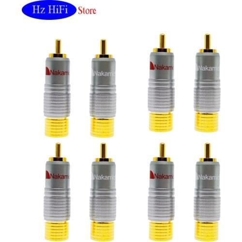 4Pair Nakamichi 24K Glod plated RCA Plug Audio Video Cable Connector