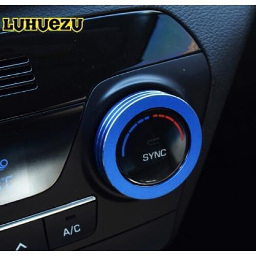 Aluminum Interior Air Condition Konb Swith Button Cover For Hyundai Tucson 2015 2016 2017 2018 Accessories