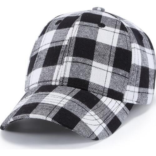 2019 New Casual Red Black White Plaid Baseball Caps Men And Women Casual Wear Skateboard Hip Hop Cap Snapback Hats For Men