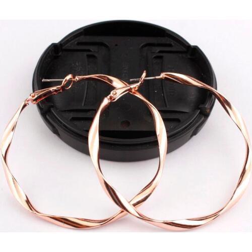 ZWPON 2020 Copper Large Twisty Round Hoop Earrings for Women Fashion Handmade Statement Gold Circle Earrings Jewelry Wholesale