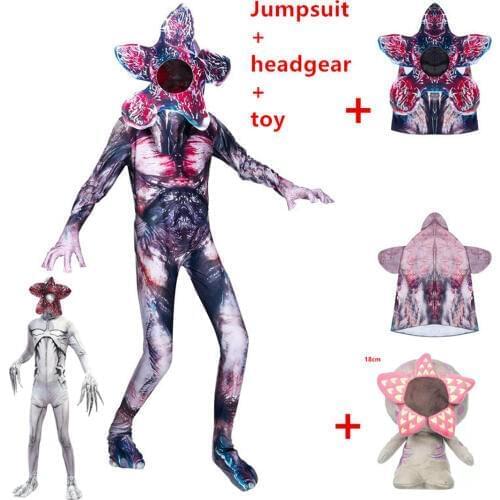 Stranger Things 3 Halloween Costumes for Kids Demogorgon Scary Fortress Cosplay Carnival Party Stranger Things Creepy Costume