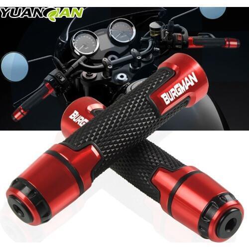For SUZUKI BURGMAN 650 400 125 200 AN650 AN400 AN125 AN200 Motorcycle Hand Grips 7/8" 22mm CNC Aluminum Rubber Gel Handle Grip