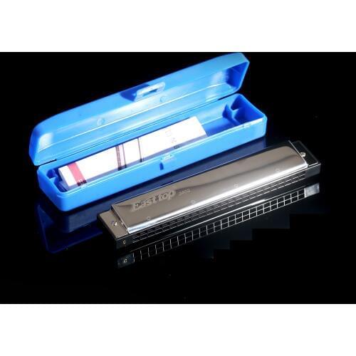 EASTTOP 24-hole polyphonic harmonica new work gongs C tone mellow and beautiful silver T2402