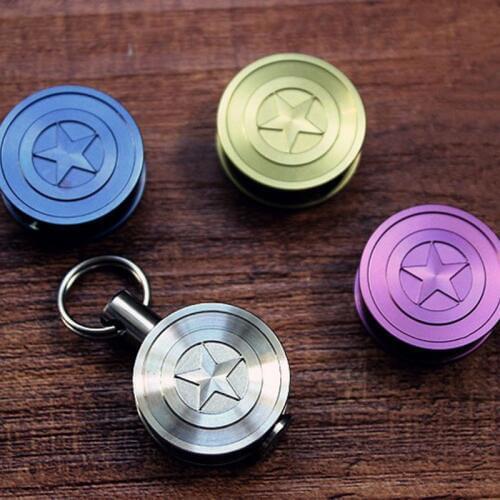 EDC Captain America Titanium Alloy Knife Beads Metal Charms Shield Lanyards Accessories DIY Multi Tool Outdoor Camping Equipment