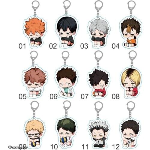 Hot Anime Haikyuu Keychains Japan Anime Haikyuu!! Acrylic Keychain Key Ring Cosplay Chic
