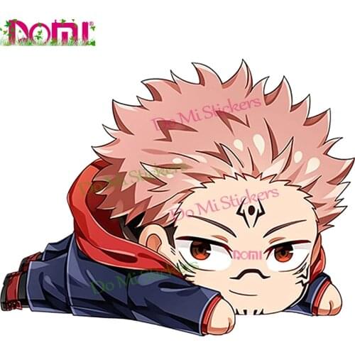 Jujutsu Kaisen Itadori Yuji Creative Car Stickers Decal Cartoon Anime Cute Car Accessories Decoration Pegatinas Para Coche