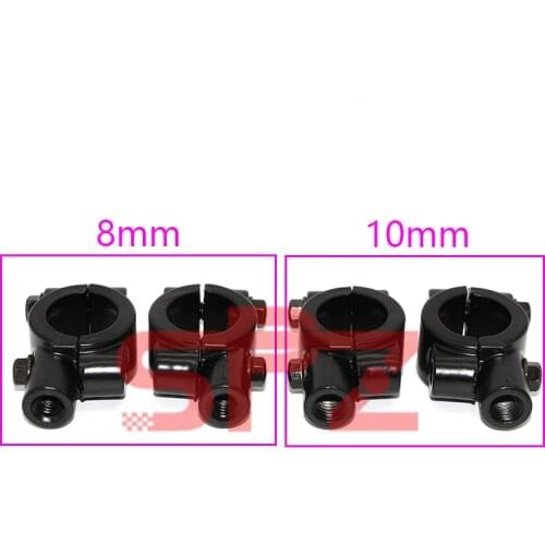 Motorcycle Mirror Mount Holders Bracket Clamp 8MM 10MM 22MM 25MM FOR ATV Quad Motorbike Handlebar Moped Dirt Pit Bike Side Mirro
