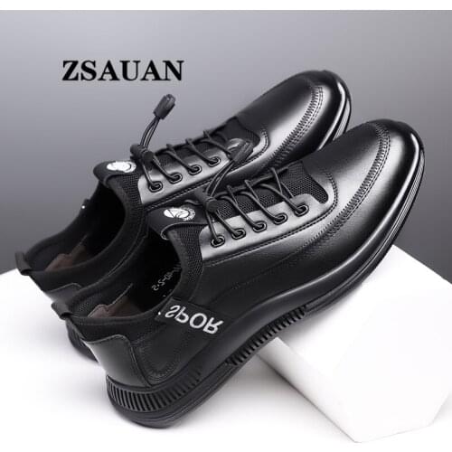 ZSAUAN Leather Men Shoes Spring Summer Men Casual Sneakers White Daily Walking Shoes Male Designer Shoes Mens Footwear