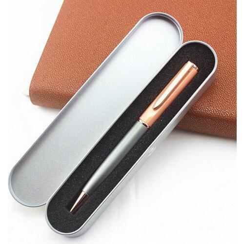 Metal Roller Pen Luxury Ballpoint Pen For Business Gifts Writing Office School Supplies Material Stationery Stainless steel box