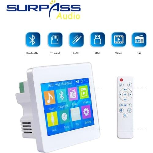 Touch Screen Bluetooth In Wall Audio Amplifier Small Multi-home System Equipped With Wireless Remote Control