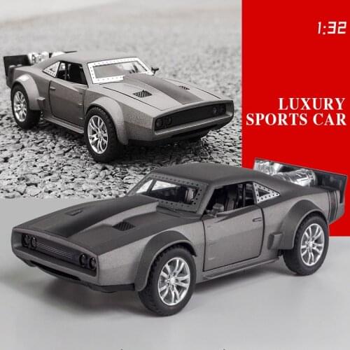 1:32 Model Alloy Car With Light Diecast Dodges Charger Fast and Furious Classic Miniature Metal Vehicle Collection Toys For Boys