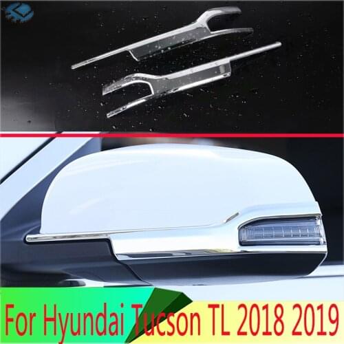 For Hyundai ix35 2018 2019 ABS Chrome Side Mirror Rear View Wing Chrome Cover Trim Molding Bezel Car Styling