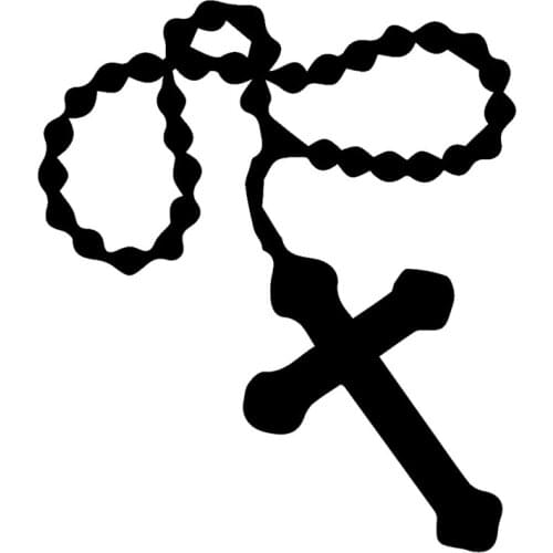 Car stying Devout Faith Pearl Necklace Rosary Saint God Jesus Funny Car Sticker Window Bumper Motorcycle Covers Vinyl Decal Jdm