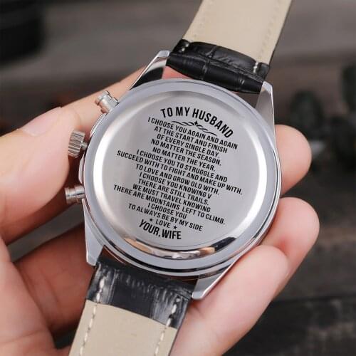 "To My Husband Carved watch Engraved watch for men anniversary gift for boyfriend and my man gift "