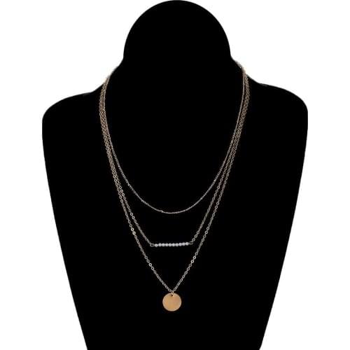 Boho Choker Women Gold Chain Star Pearl Round Coin Choker Necklaces for Women Trendy Short Necklace Layers Necklace Choker 2020