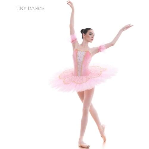 Adult Girls Pale Pink Pre-Professional Pancake Tutu Solo Performance Tutus Ballet Dance Costume Ballerina Dress BLL030