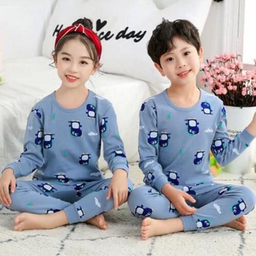 New Kids Pajamas Sets Girls Lovely Sleepwear Children Cartoon Pyjamas Cotton Nightwear 2-13Y Teens Boys Clothes