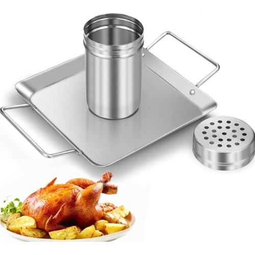 BBQ Chicken Roaster Beer Wine Chicken Holder Grill Rack Stainless Steel Vegetable Barbecue Pan Outdoor BBQ Accessories