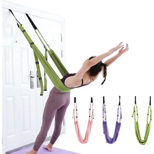 Adjustable Anti-Gravity yoga hammock fabric Yoga Gym strap Flying Swing Aerial Traction Device Yoga Flexibility Trainer