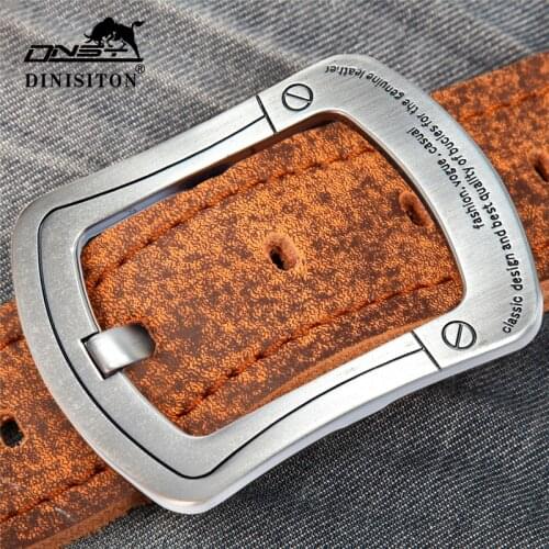 DINISITON Men Belt Italian Cow Leather Belts Retro Vintage Cowboys Genuine Leather Strap For Male High Quality Luxury Waistband