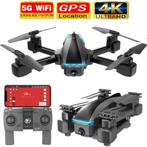 S177 Drone With Dual Camera HD Professional GPS 4K 5G WIFI FPV Foldable Quadcopter Kit Flying 20min 600M RC Helicopter Toys Gift