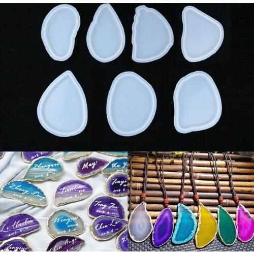 Agate Slice Charm Silicone Mold UV Resin Jewelry Making Epoxy Resin Mold Supplies DIY UV Resin Jewelry Supplies Silicone Mold