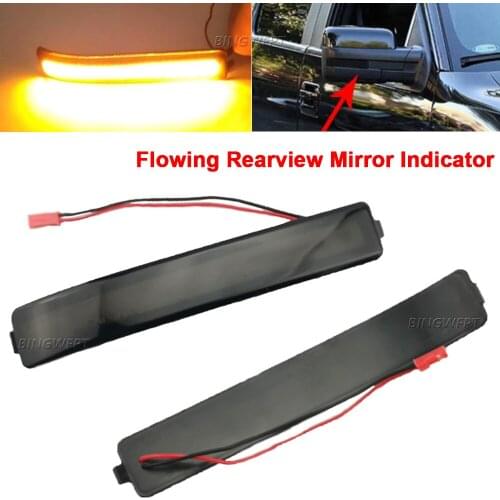 Smoke LED Turn Signal Rearview Mirror Light Dynamic Blinker Flowing Water Flash For Ford F150 2009-2014 For Raptor 2010-2014