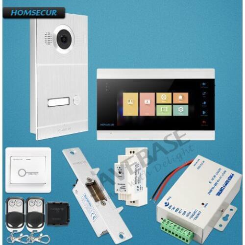 HOMSECUR 7" Video Door Entry Security Intercom 1.3MP with IR Night Vision for Apartment (BC121HD-1S +BM705HD-B)