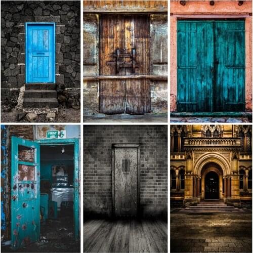 SHENGYONGBAO Vinyl Custom Background Brick Wall Wooden Door Baby Photography Backdrop Photocall Photo Studio 21604EHP-01