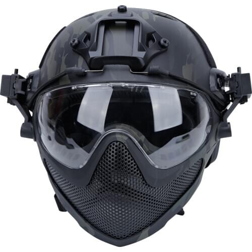 Military Tactical Helmet Hunting Full-Covered Protection Helmet Paintball for Outdoor War Game CS Combat Accessories