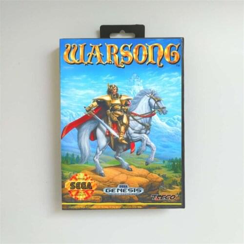 Warsong - USA Cover With Retail Box 16 Bit MD Game Card for Sega Megadrive Genesis Video Game Console