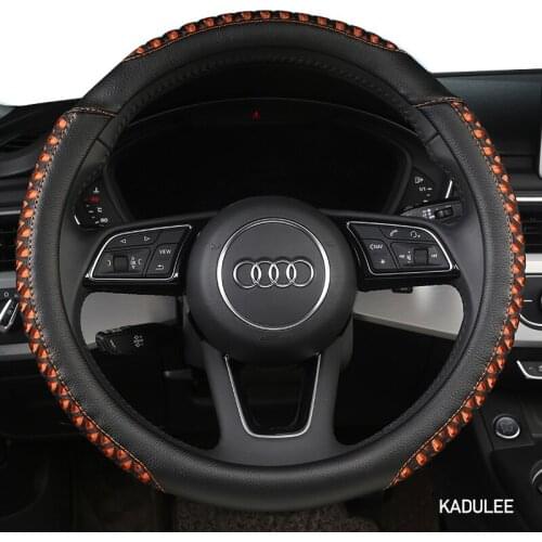 KADULEE Microfiber Leather Car Steering Wheel Cover Dodges Viper Caliber Journey Ram 1500 Challenger Charger Nitro Durango